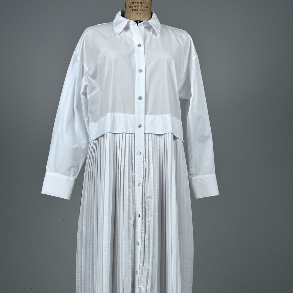 Zara White Long Sleeve Dress